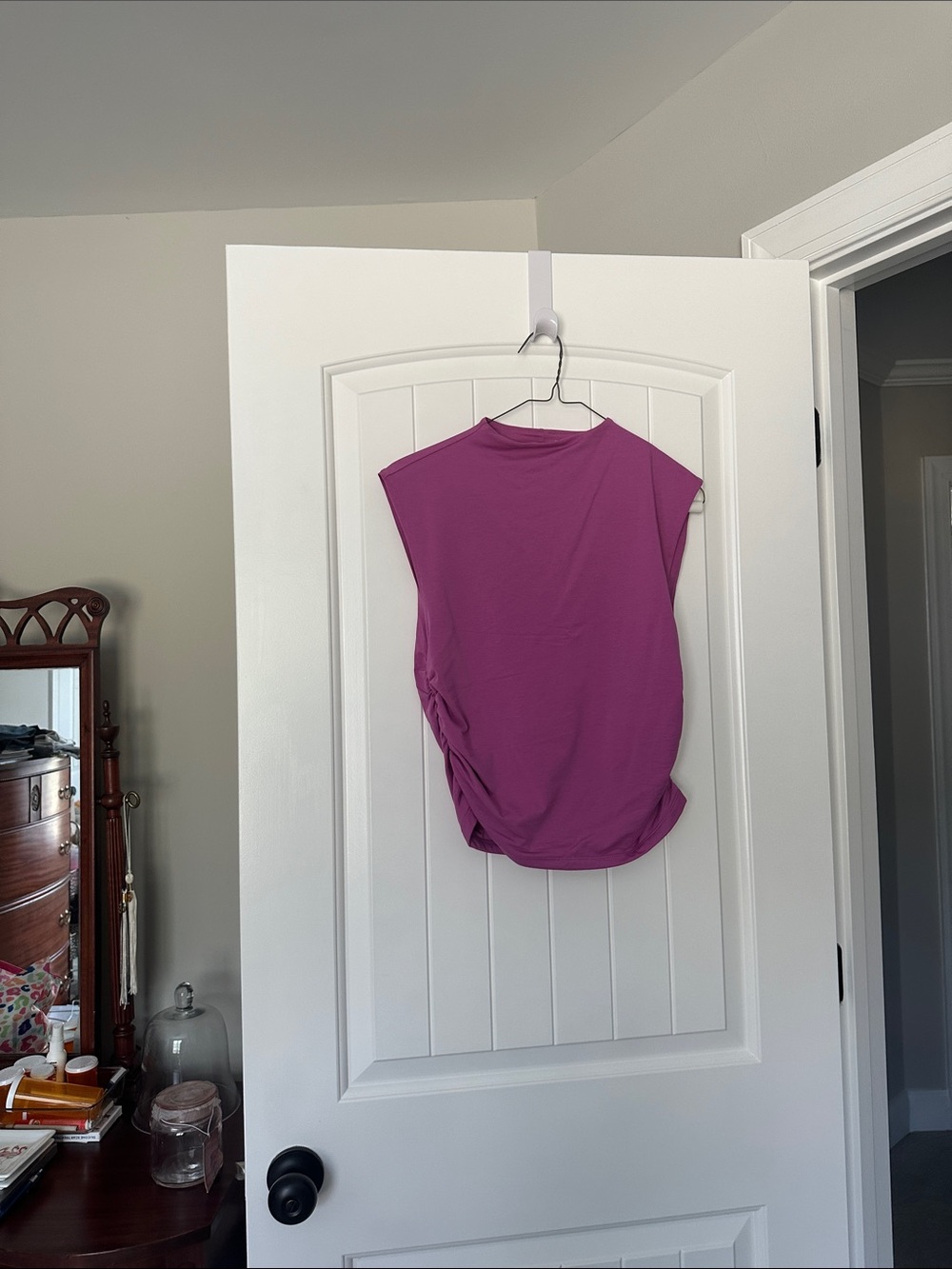 Abercrombie & Fitch Sleeveless Ruched Tank - Plum Pink - Picture 2 of 2